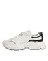 Dolce & Gabbana White Silver DAYMASTER Leather Men Sneakers Shoes